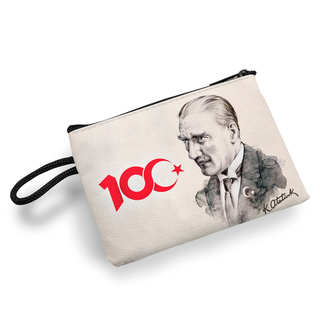 Atatürk tasarımlı cüzdan çanta